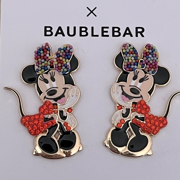 Disney x BAUBLEBAR Minnie Mouse Rhinestone Earrings New - Picture 1 of 5
